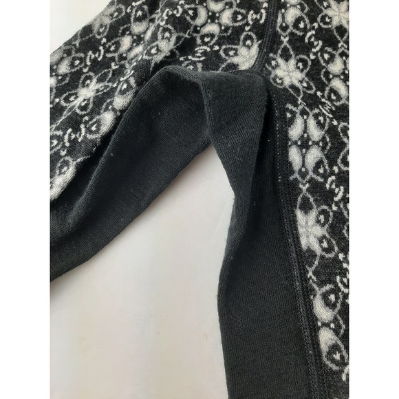 Naturwool Eizniz Women's Black Fair Isle Extra Fine Merino Wool Sweater Top S - Picture 13 of 13
